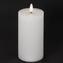 Artikel LED Stumpenkerze Echtwachs flackernd Timer Ø7cm H16cm Weiß
