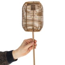 Artikel Solar Gartenleuchte mit Rattan-Design, 86 cm hoch, warmweiße LED, wetterfest