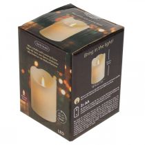 Artikel LED Kerze Wachs Stumpenkerze Warmweiß Ø7,5cm H10cm