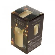 Artikel LED Kerze Wachs Stumpenkerze Warmweiß Ø7,5cm H12,5cm