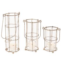 Artikel Laterne Garten, Metall Windlicht Ø8,5cm H23/18,5/14,5cm 3er-Set
