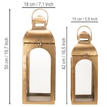 Artikel Laterne Metall Glas Metall Messing Optik H50cm 2er-Set
