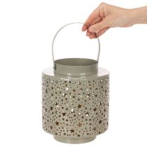 Artikel Metalllaterne mit Sternenmuster, Grün, 31 cm, mit Henkel, Innenbereich