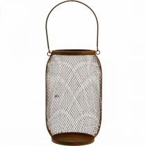 Artikel Deko Laterne mit Henkel Metall Rost Optik Ø17cm H28,5cm