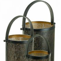 Artikel Deko Laternen, Laterne Metall Lochmuster H35,5/31/25cm 3er-Set