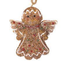 Artikel Deko-Anhänger 3er-Set Künstliche Lebkuchenfiguren Polyresin Braun/Rot/Weiß H7cm
