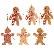 Lebkuchenmann Deko Holz Hängend Weihnachten 8cm 12 Stk