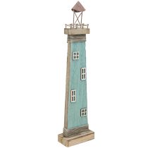 Artikel Leuchtturm Holz Blau 40,5cm Maritime Tischdeko Antik Optik