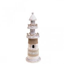 Artikel Leuchtturm aus Holz Maritime Holzdeko Weiß H25cm