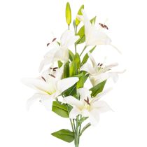 Artikel Lilien Kunstblume mit 6 weißen Blüten 66 cm Kunststoff
