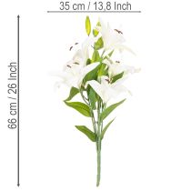 Artikel Lilien Kunstblume mit 6 weißen Blüten 66 cm Kunststoff