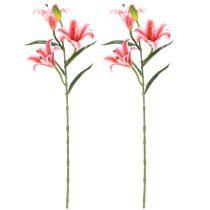 Artikel Künstliche Lilie 67cm im 2er-Set für elegante Dekoration in Rosa