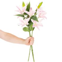 Artikel Kunstblume Lilien Stielblume 68 cm Rosa-Grün Set 3 Stück