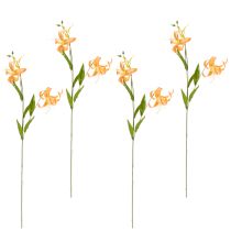 Artikel Künstliche Lilien 4er-Set – Realistische orangefarbene Kunstblumen für Hochzeitsdekorationen und Events 77cm
