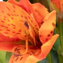 Artikel Kunstblume Alstroemeria Orange 75 cm 3 Stück künstlicher Blumenstrauß