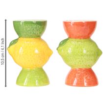 Artikel Keramik Kerzenhalter Limetten Zitronen Deko Sommerfrische 2er Set H10,5cm