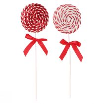 Artikel Zauberhafte Lollipop Weihnachtsdeko Rot-Weiß, Festliche Schaumstoff Lollis H30cm 2er-Set