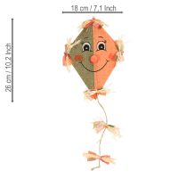 Artikel Lustige Hängedeko Drachen Orange für Herbstdeko 18x26cm 2er Set