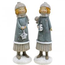 Artikel Dekofiguren Winterkinder Figuren Mädchen H14,5cm 2St