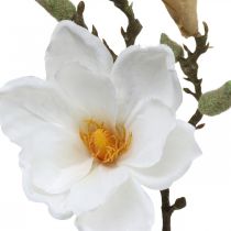 Magnolie Weiß Kunstblume mit Knospen am Deko Zweig H40cm