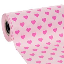 Artikel Manschettenpapier Rosa mit Herzmotiv 25 cm x 100 m für Dekoration und Floristik