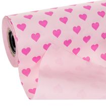 Artikel Manschettenpapier Rosa mit Herzmotiv 25 cm x 100 m für Dekoration und Floristik