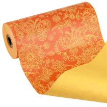 Artikel Manschettenpapier Orange Gelb Summertime Nassfest 25cm 100m - Floristikbedarf Großhandel