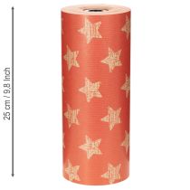 Artikel Manschettenpapier Rolle 25 cm x 100 m Rot Sterne Floristikbedarf