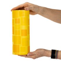 Artikel Floristik-Manschettenpapier aus Papier, gelb mit Mosaikmuster, 25 cm x 100 m