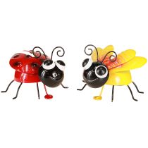 Artikel Garten Deko Marienkäfer Biene Metall Magnet Figuren 9,5cm Set 2