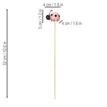 Artikel Marienkäfer Dekofiguren auf Holzstab – Fröhliche Frühlingsdeko für Blumentöpfe und Blumenarrangements 32cm, 16-teilig