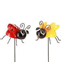 Artikel Marienkäfer und Biene Gartendeko Metall 46cm 2er Set farbenfrohe Insektenfiguren