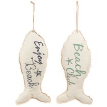 Artikel Maritime Deko Fisch aus Stoff mit Jutekordel 34×14,5 cm, 2er Set, natur