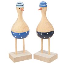 Artikel Maritime Holz-Deko Möwen Blau für stilvolle Tischdeko 6er Set H14cm