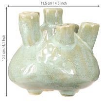 Artikel Maritime Deko Vase Korallen Optik Hellgrün Ø11,5cm H10cm - Perfekt für Trockenblumen