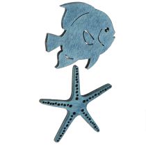 Artikel Maritime Deko Holz Seestern Fisch Set Tischdekoration 72tlg