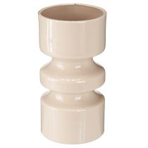 Artikel Metall Blumenvase Cappuccino Braun Emaille Ø9cm H17,5cm - Stilvolle Tischdeko für Frühling & Sommer