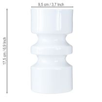 Artikel Metall Blumenvase Creme Weiß Ø9cm H17,5cm Dekoration Event