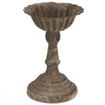 Artikel Metall Deko-Schale Kelchform Antik-Look Graubraun Ø12cm H18cm