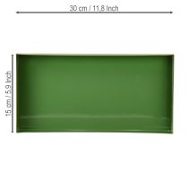 Artikel Metall Deko Tablett Grün 30×15cm für Gastro-Dekoration