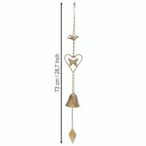 Artikel Metall Windspiel Herz Glocke Gartendeko Antik 72cm