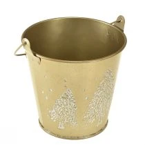 Artikel Metall Eimer Tannenbaum Übertopf Gold Ø12cm H11,5cm