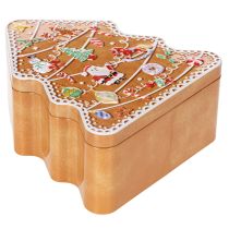 Artikel Metalldosen Set Lebkuchenoptik Tannenbaum und Haus 14 cm und 13 cm
