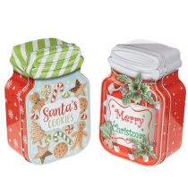 Artikel Set Metalldosen Keksdose Weihnachtsmotive 15 cm Bunt 2 Stück