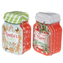 Artikel Set Metalldosen Keksdose Weihnachtsmotive 15 cm Bunt 2 Stück
