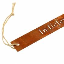 Gedenkspruch-Anhänger „In tiefer Trauer“ Rost 25×3cm 6St