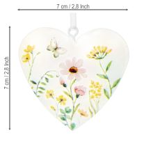 Artikel Herzförmige Wanddeko mit floralen Mustern aus Metall 7cm – Set mit 6 Anhängern