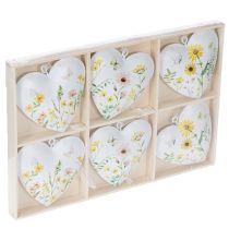 Artikel Herzförmige Wanddeko mit floralen Mustern aus Metall 7cm – Set mit 6 Anhängern