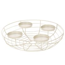 Artikel Kerzenhalter Adventskranz Metall rund 35 cm grau