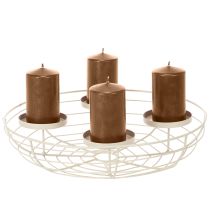 Artikel Kerzenhalter Adventskranz Metall rund 35 cm grau